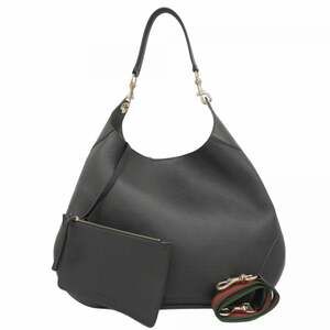 Gucci Shoulder Bag 820169 Leather Black Champagne Women's